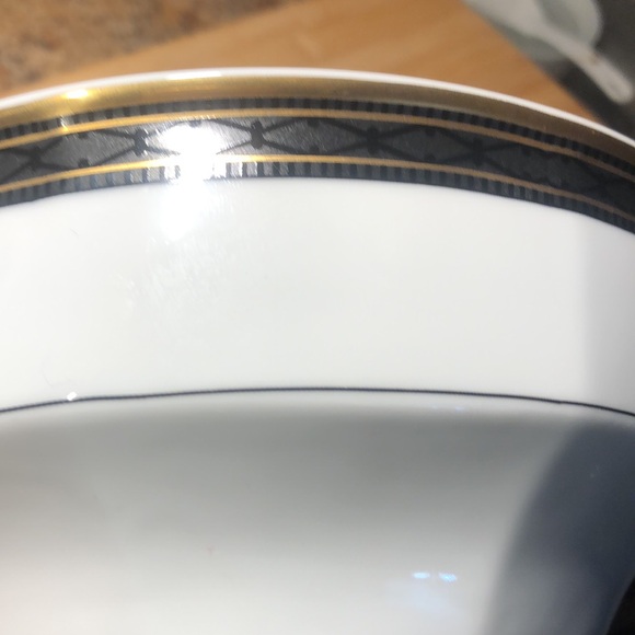 CHRISTOPHER STUART BLACK DRESS OCTAGONAL GOLD TRIM FRUIT DESSERT SAUCE BOWL PLAT - Picture 9 of 12